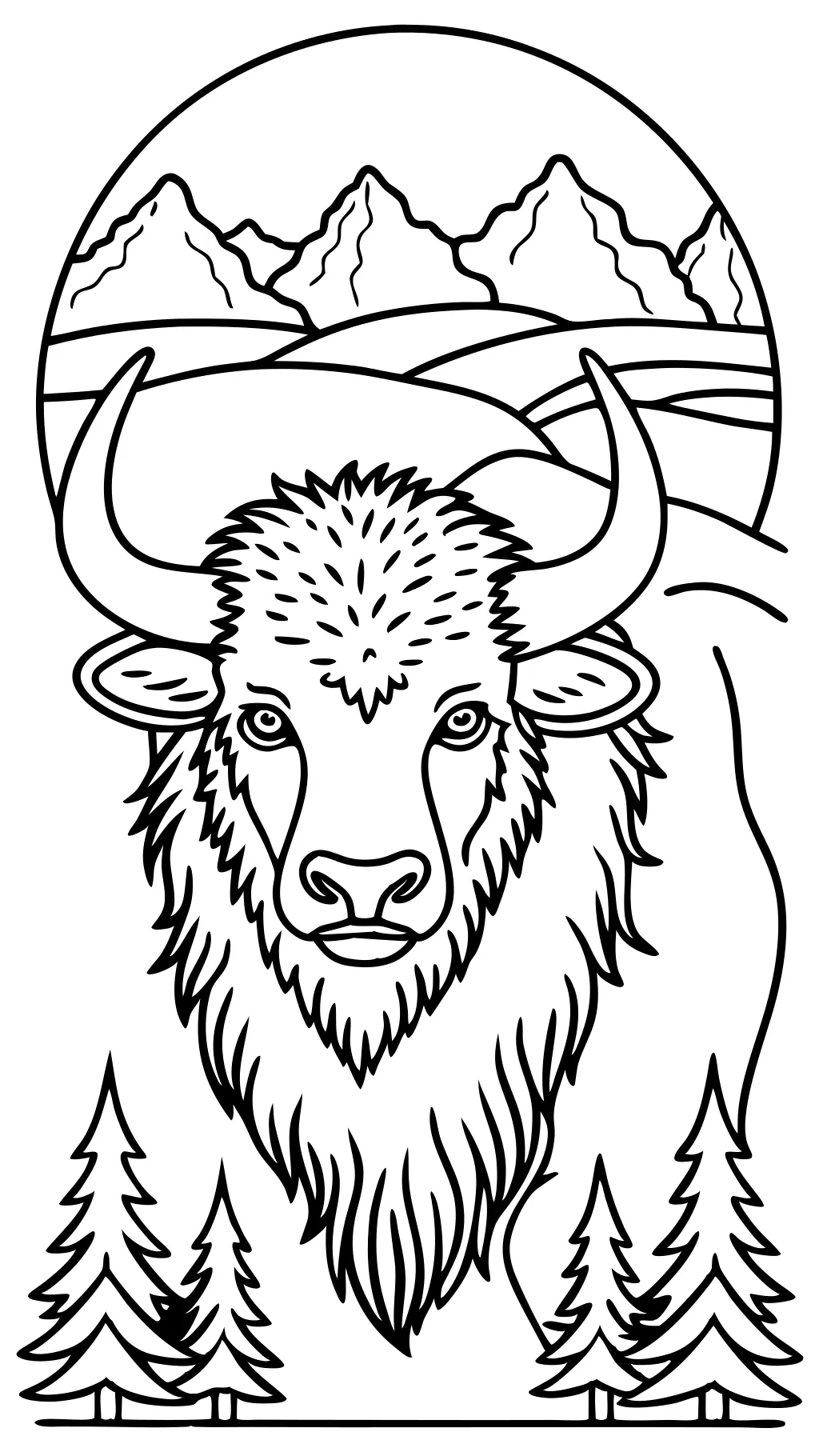 coloriage de bison